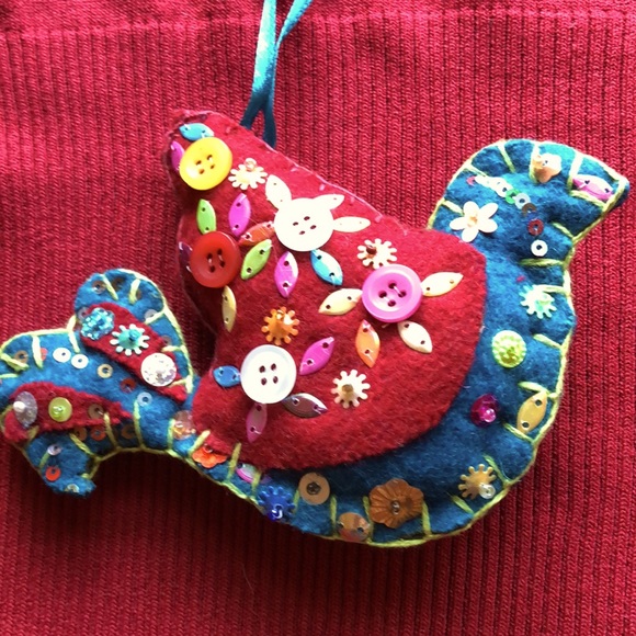 Fancy Bird Christmas Ornament Hand crafted! - Picture 3 of 8